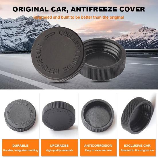 2PCS Coolant Reservoir Cap, Engine Radiator Water Tank Caps, Car Coolant Tank Lid Black Cover, 21712-79900 Auto Radiator Overflow Cove Compatible