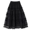 Black Plus Size Mesh Lace High Waist Vintage Summer Casual Loose Long for Woman Skirts Womens Skirt
