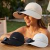 Chapeau Ventilateur Solaire Rechargeable Chapeau Pare-Soleil Couleur Unie pour 3.7V600mAh Plage