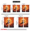 2pcs,2D plane printing Curtain Fabric Halloween Witch Flying on Broomstick Versatile Fabric (without rod) Decorations Inside Use