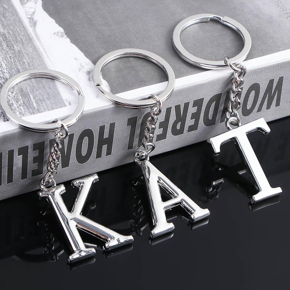 DIY Accessories Zinc Zinc Zinc Alloy Alphabet Keychain Car Key Rings Letter Key Chains 26 Letter Keyring
