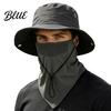 UV Protection Bucket Hat Fisherman with Detachable Face Guard Neck Flap Breathable Lightweight Outdoor Mesh Hat Quick-Drying Sun Wide Brim