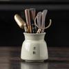 Ru Kiln Tea Black Sandalwood Solid Wood Tea Clip Teaspoon Tea Needle Brush Tea Set Accessories Complete Set of High-end Thousands of Miles of Country