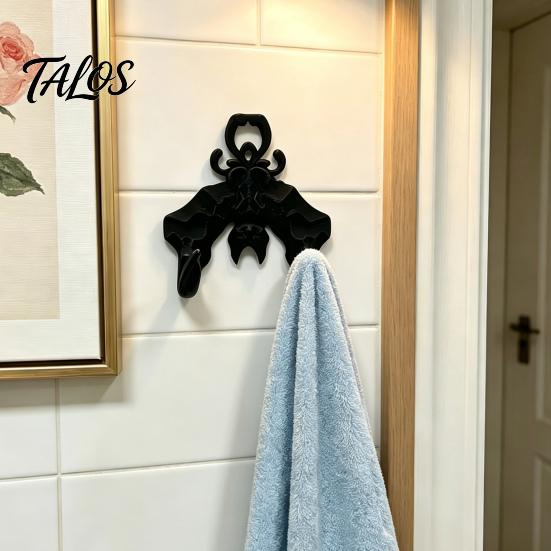 Functional Wall Decoration 3D Printed Bat Hook, Halloween Gothic Decorative Hanger, Dark Sturdy Hanging Storage Style Mount Hook for Keys And