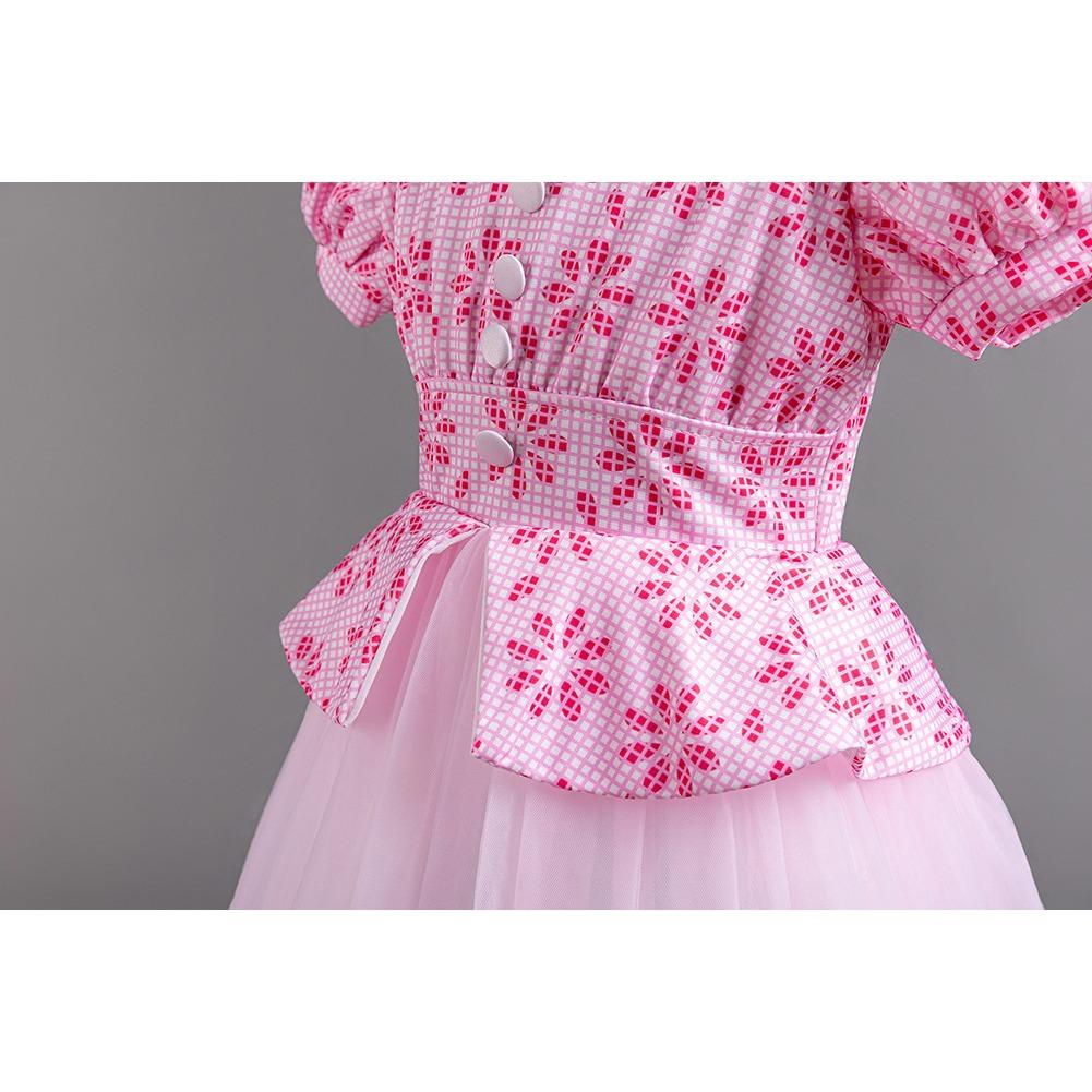 Children's Princess Dresses Thousand Birdie Patchwork Mesh Puffy Long Bubble Sleeve Girls' Stage Performance Dresses  Girl's Favourite Dress