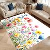 Bunter Aquarell-Blumen-Themen-Bereichsteppich Wohnzimmerdekoration Sofateppich Schlafzimmer Nachttischteppich Küche Couchtisch Bodenschutzmatte