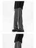 Unisex Dark Grey Paratrooper Pants - Spring/Autumn Loose Fit, Pleated, Wide-Leg Trend