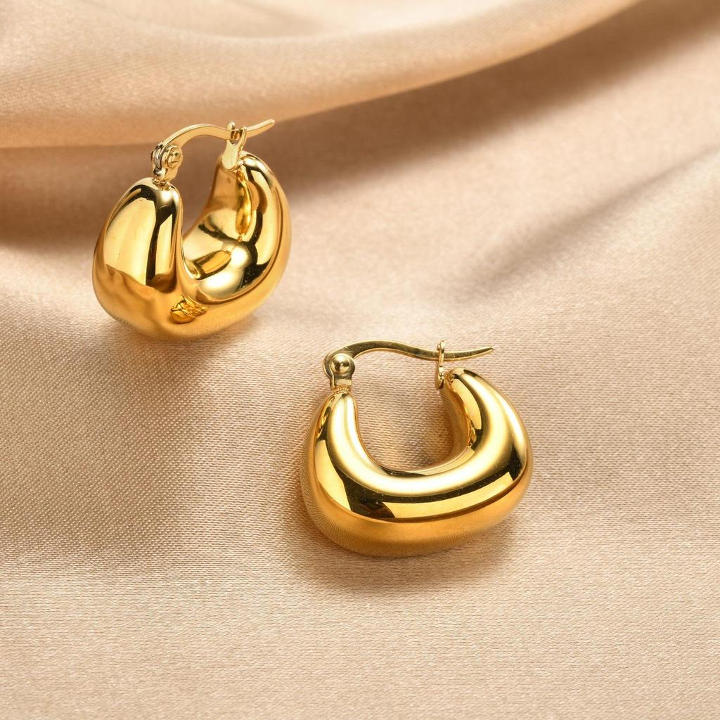 INS Style Irregular Hollow Stainless Steel Hoop Earrings: Lightweight, Layered, Perfect for Daily Wear and Parties.