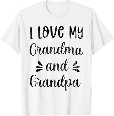 I Love My Grandma And Grandpa Funny Grandparents Graphic T-Shirt
