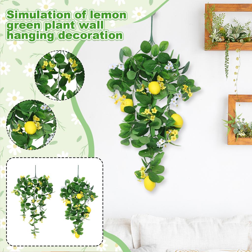 Real Lemon Wall Hanging Spring Lemon Green Plant Home Interior Wall Hanging Artificial Lemon Wall Hanging Imitation