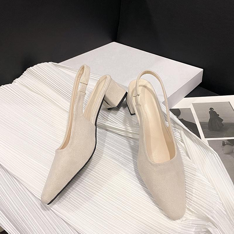 Woman Pumps Solid Slingback Sandals Female Office Women's High Women's High Heel Sandals Zapatos Heels Sexy Shallow Closed Toe