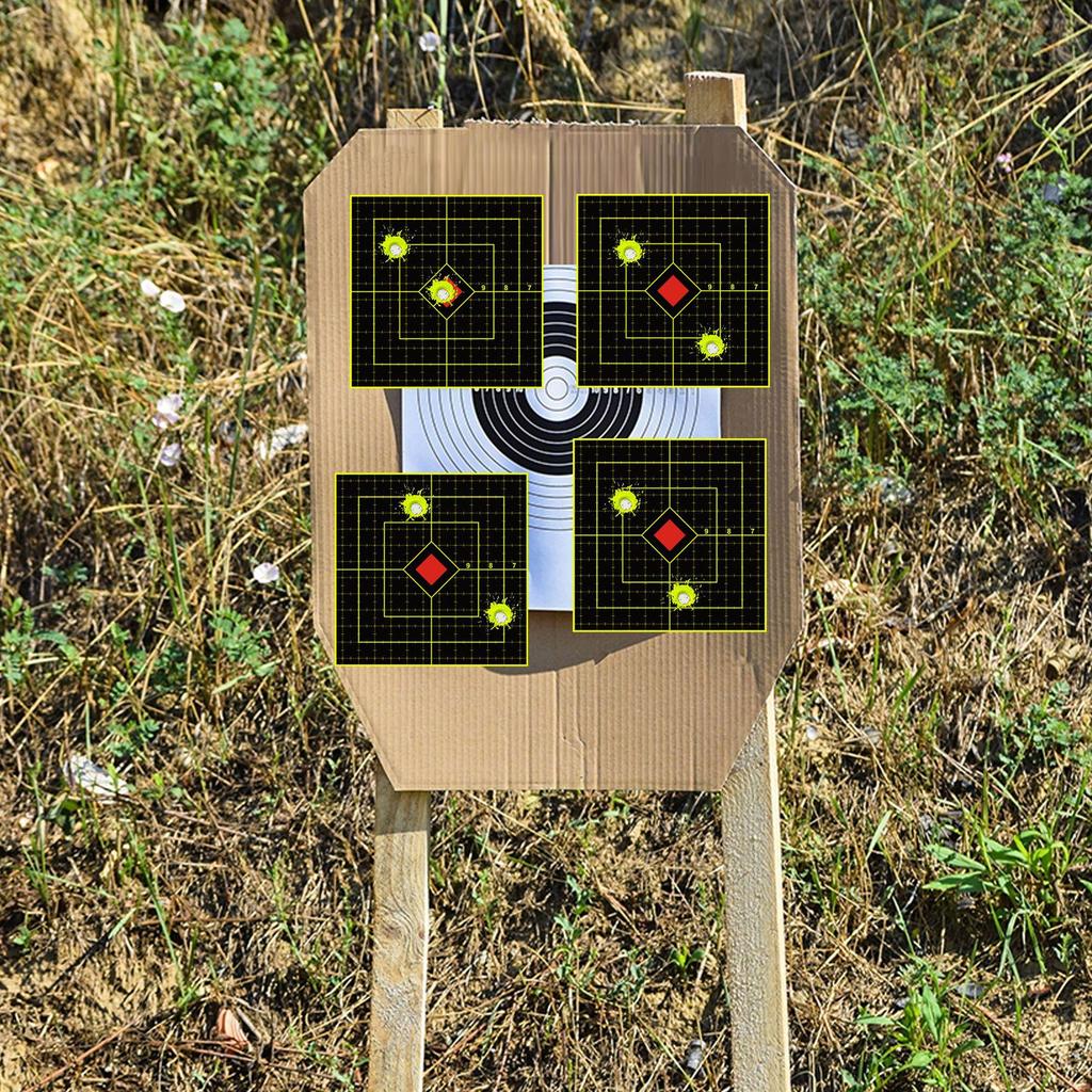 6-Inch Fluorescent Yellow Splatter Target Stickers for Professional Shooting Practice