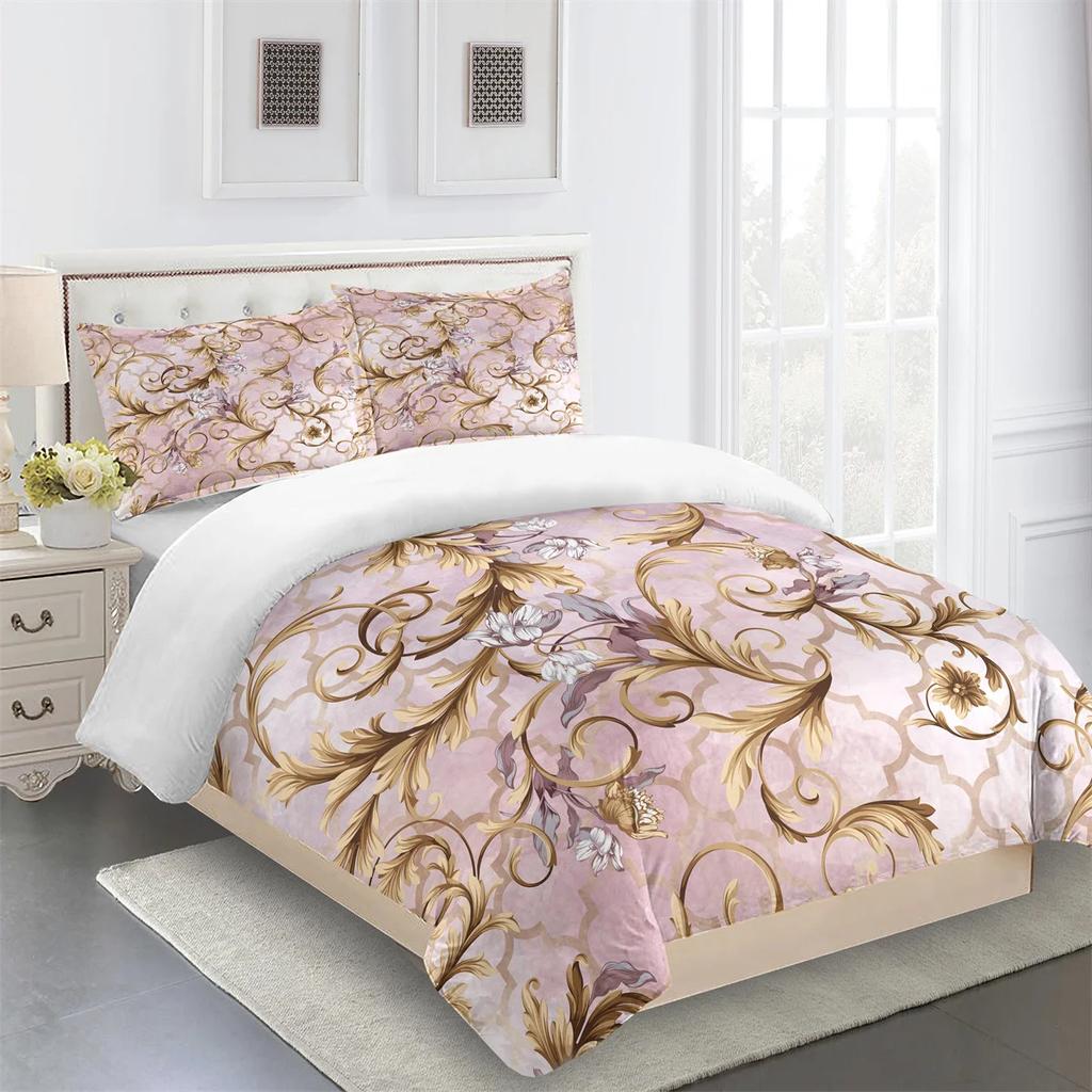 Luxury Black Gold 3Pcs Geometric Kids Twin Queen King Full Size Duvet Cover Bedding Linen Set 2 Seater Bedspread 200x200 240x220