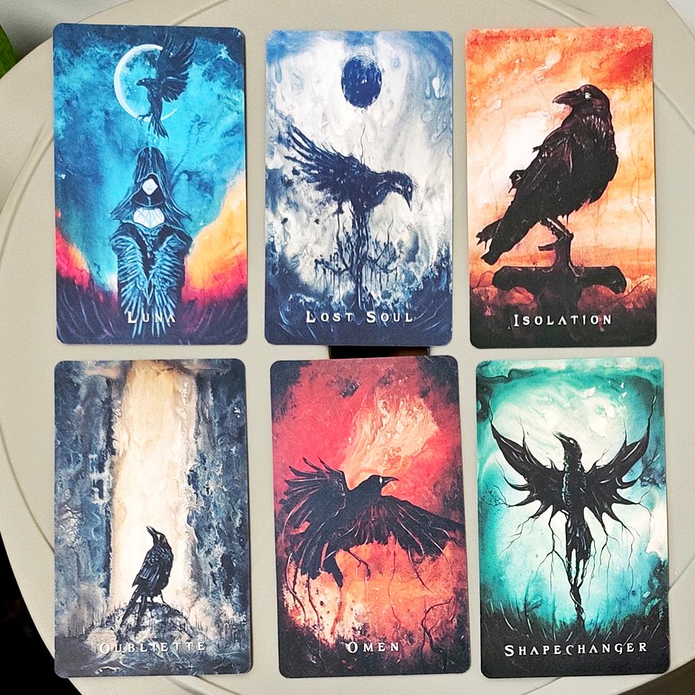 Wisdom of The Raven Oracle Deck - 52 Card Oracle Deck 10.3 X 6 Cm Featuring Original Surreal & Fantasy Raven Art