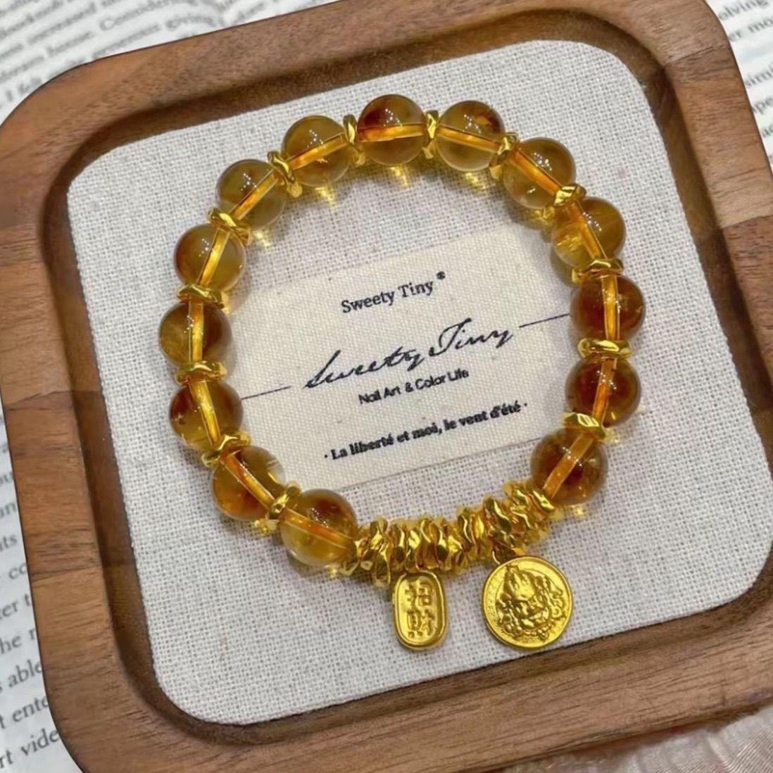 

JYL TS Bracelet Zircon Creative Design Enhances Sparkle And Good Luck God of Wealth Wraps [Imitation Citrine] тосканський червоний колір