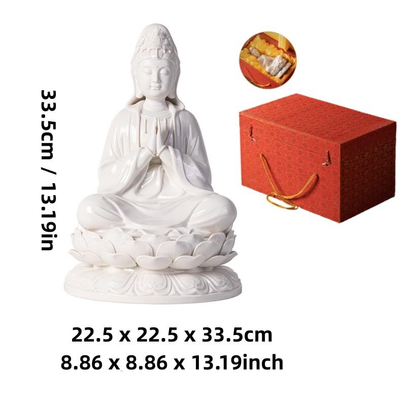 Buddhism Efficacious Protection High Grade Ceramic Porcelain Guanyin Avalokitesvara Buddha God HOME Shrine Altar FENG SHUI Statu