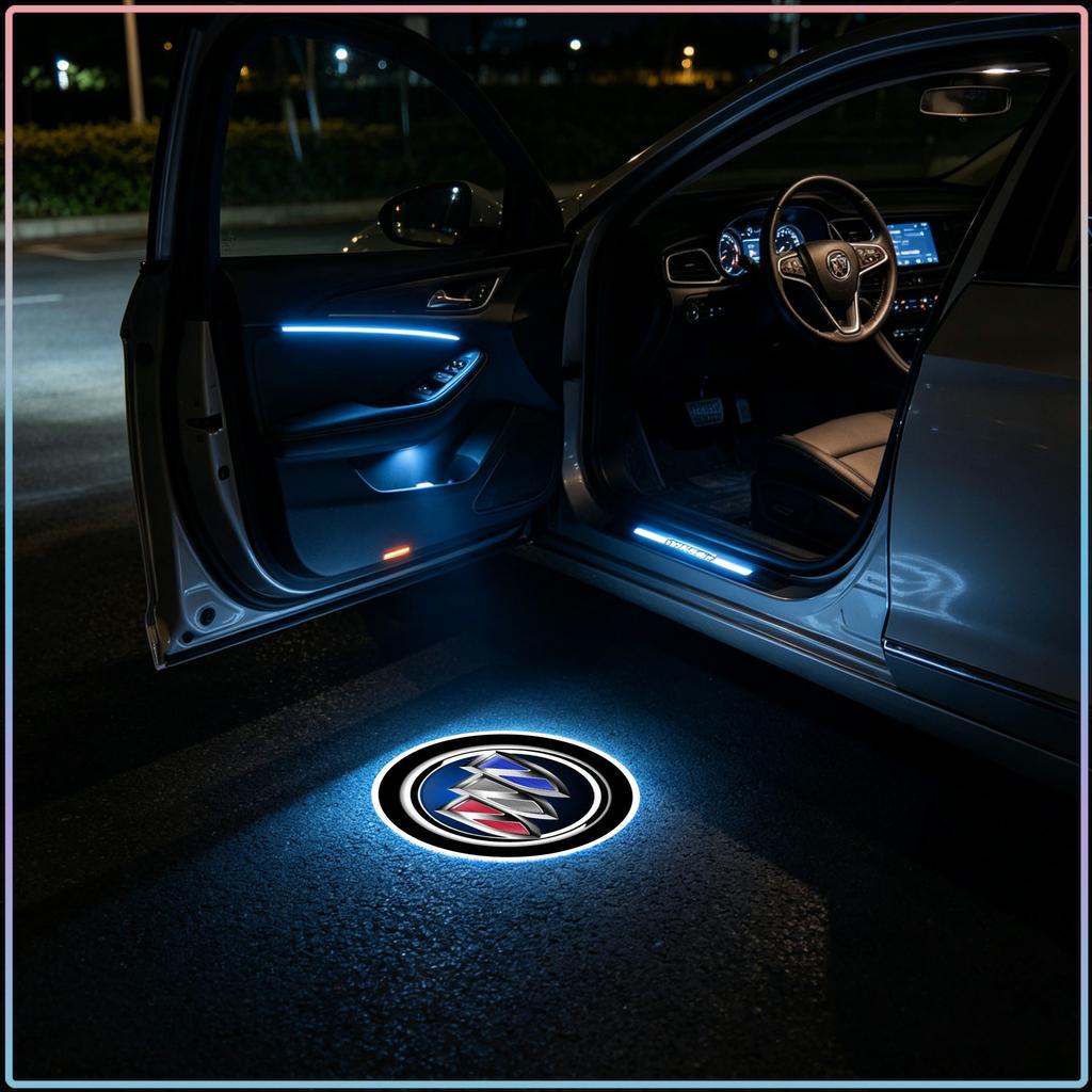 2Pcs/Set Led Car Door Logo Emblem Welcome Light Car Accessories For Buick Regal GS GL6 GL8 Avenir Lacrosse Riviera Envision Lesabre Velite