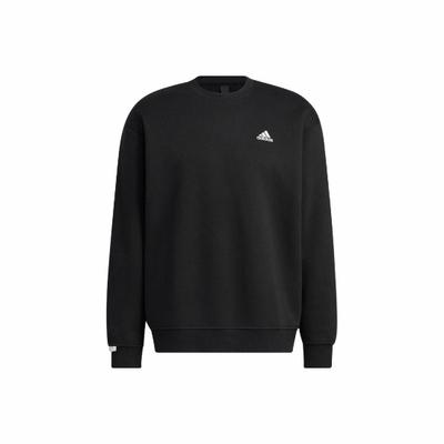 adidas LABEL Logo Printed Round Neck Pullover Long Sleeve Sweatshirt Unisex Black IB2774
