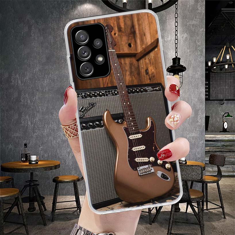YA763-Music Score Musical Violin Guitar Phone Case For Samsung Galaxy A13 A14 A15 A16 A17 A53 A54 A55 A56 A57 A33 A34 A35 A36 A3