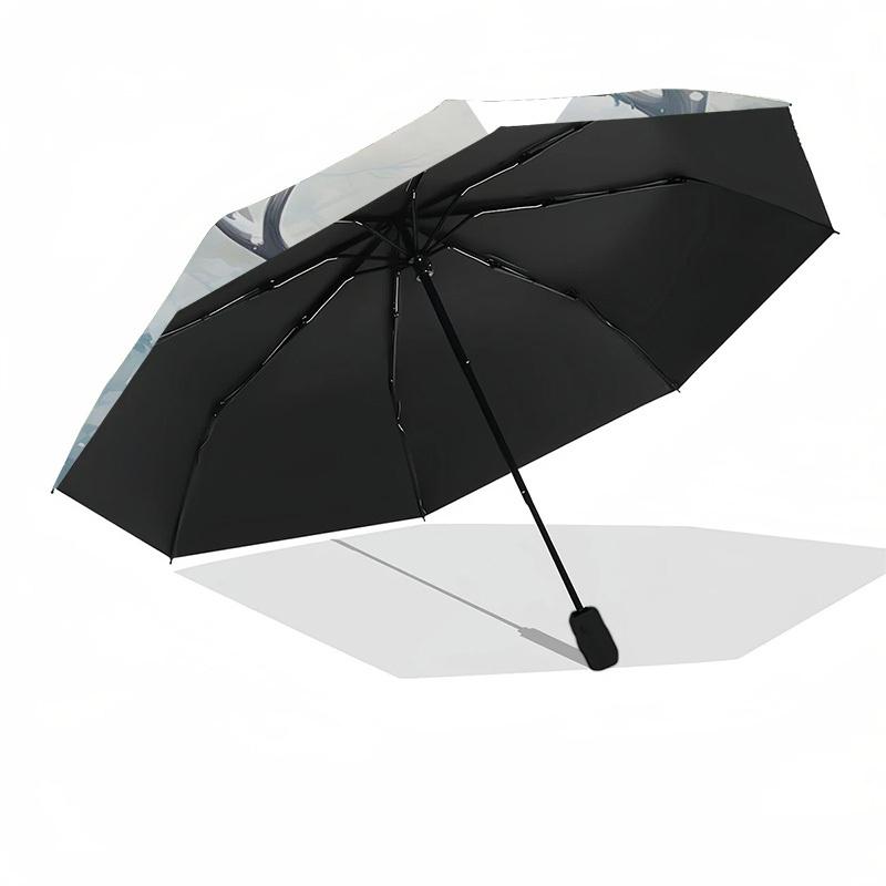 1pc Winter Wonderland Deer: Automatic Opening/Closing Umbrella with Foldable Design, Iron Frame for Outdoor Use, Festive Gift for Fans and Travelers.V