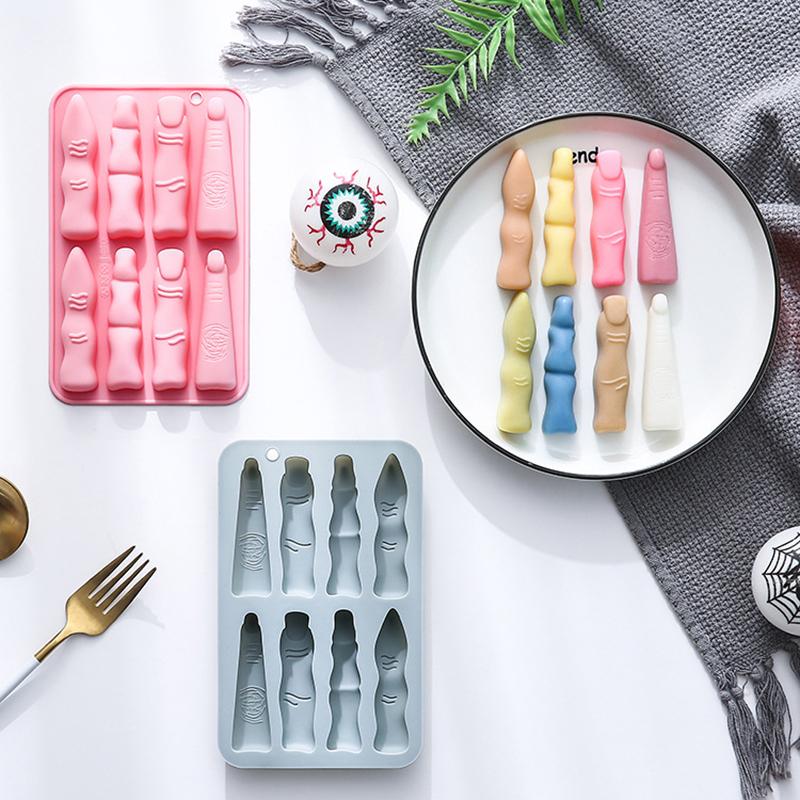 Halloween Baking Molds Fingers Death Human Heart Brain Silicone Molds Chocolate Candy Pudding Mold Ice Tray Cake Decor