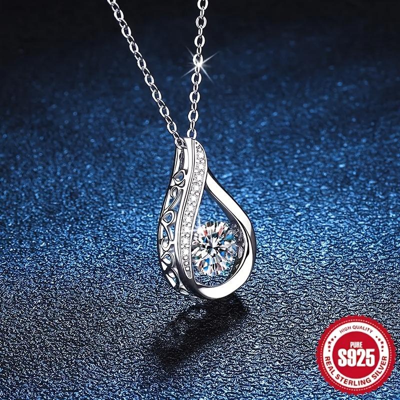 sterling silver water drop pendant necklace - a dazzling fashion accessory