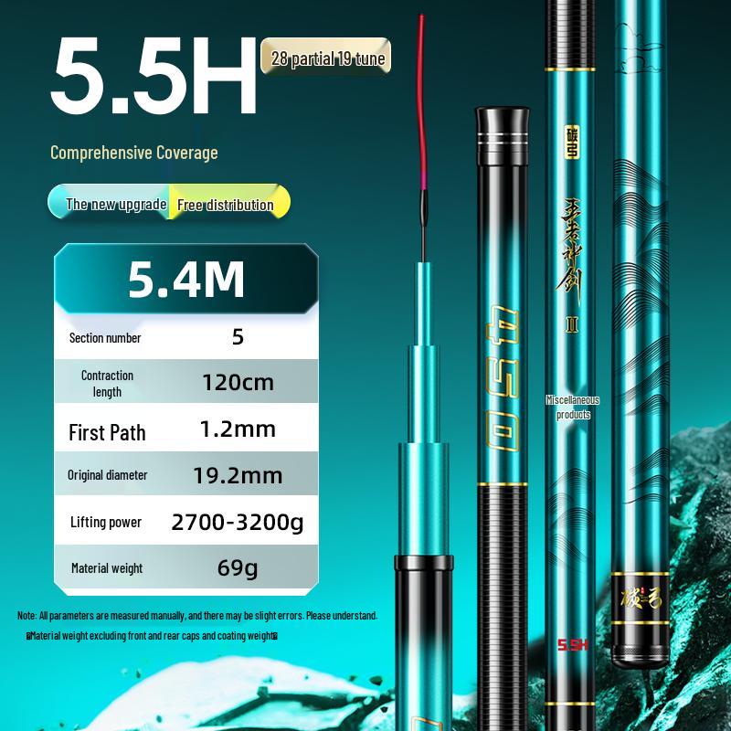 Ultra Light & Hard Carbon Fishing Rod 28/19 Tune Taiwanese Big Fish Gear - Divine Sword Series by Bow King