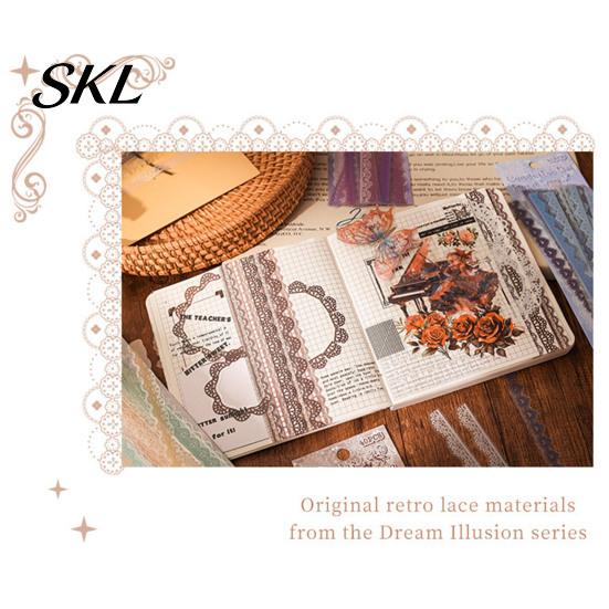 Invisible Edge Sticker PET Lace Scrapbook Stickers, Decorative Stickers for Journal, Durable Decal Card Making, Planner, Notebook, Photo, Album, Craft