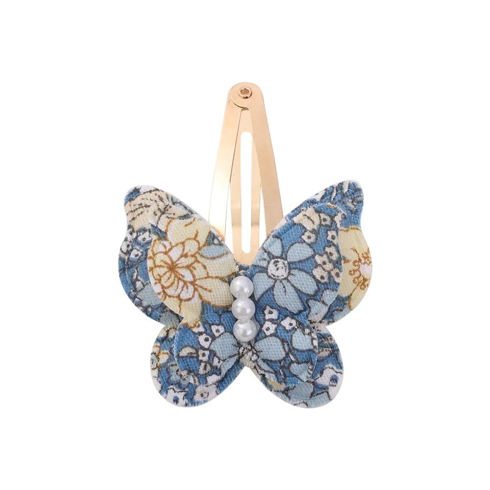 40 Style Butterfly Hair Clips Print Alloy Hairpin Simulated Pearl Bow Hair Clip Kids Hairbangs Diy Korean Accessories