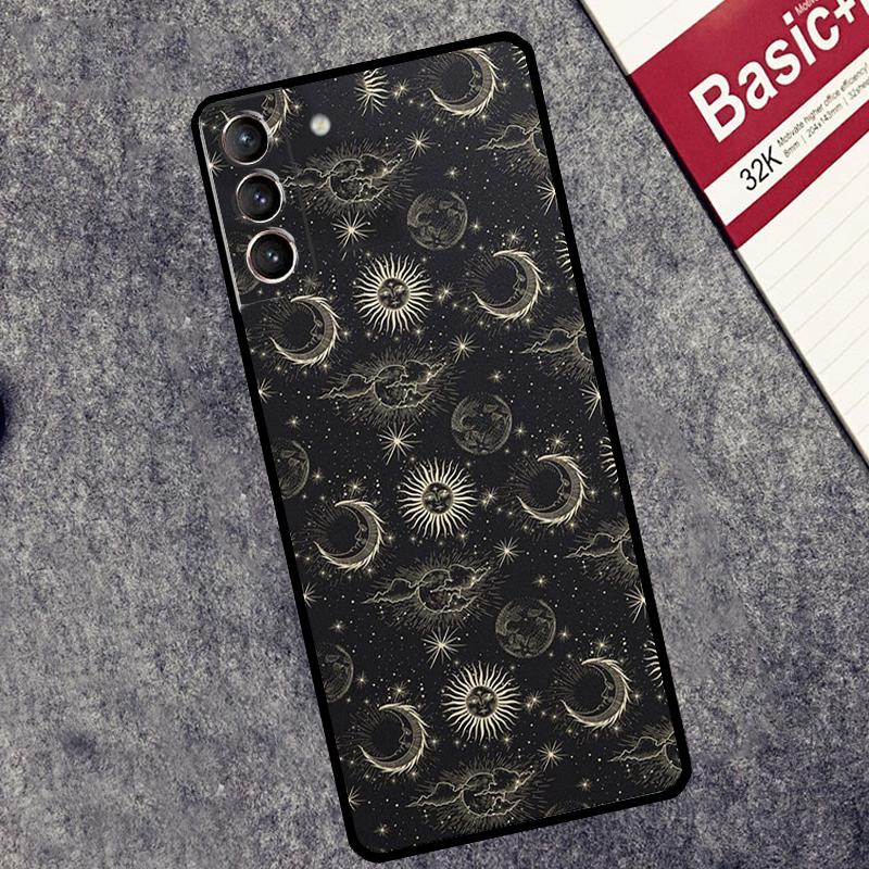 Suns Moons Clouds Astrological Case For Samsung Galaxy S24 S23 S22 S21 Ultra Plus Note 10 Note 20 S8 S9 S10 S20 FE Cover