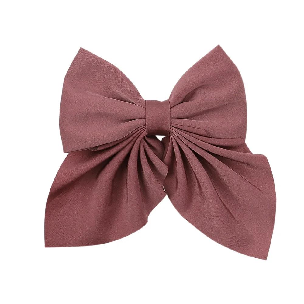 5Piece Mixed Color Ribbon Bow Girls Hair Clips Elegant Solid Color Bow Hair Accessories Hair Clips for Girls Headwear
