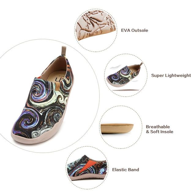 UIN Walking Casual Starry Size Cm Women's Slip-On Loafers, Shoes, Shoes, Night, 22.5