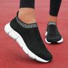 Women's Mesh Shoes with Trendy Fabric Design Comfortable Breathable Lightweight One Foot Outdoor Walking Casual Flat Shoes