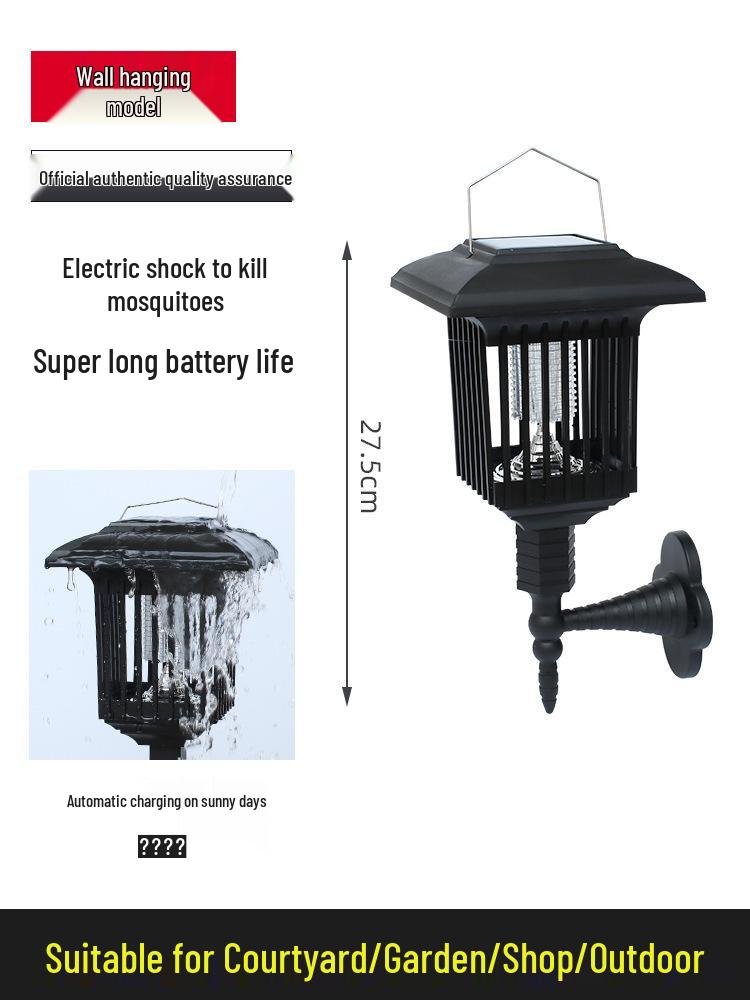 Solar Mosquito Repellent Lamp: Outdoor Garden Handheld Insect Killer Stainless Steel Light