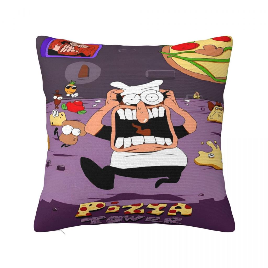 Pizza Tower Game Lover Pillowcases Accessories Printing Cushion Cover Throw Pillow Cover Seater Decorations Square Multi Size