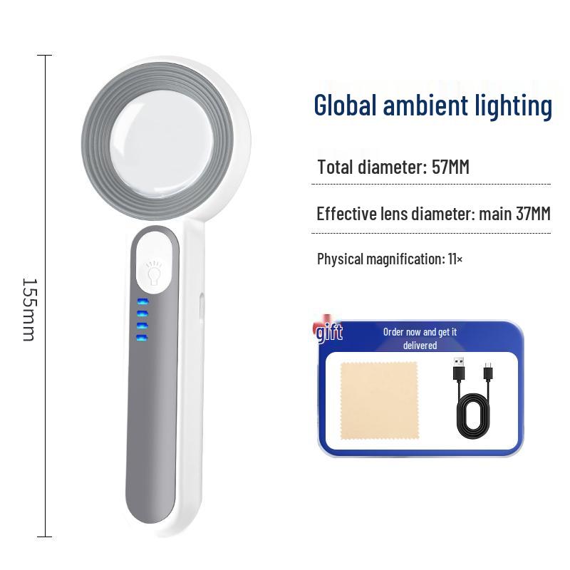 HD 90x Magnifying Glass with Light for Reading, Electronics, Jewelry, Antiques, and Coins