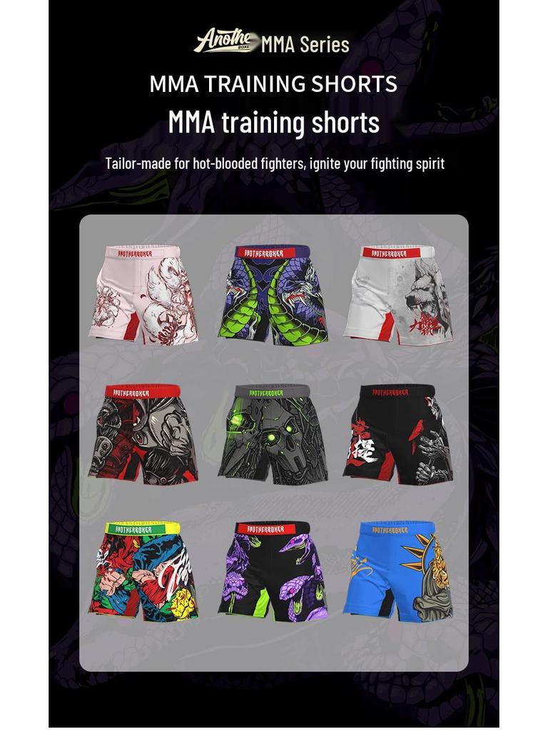 AN Nowe Uniseks Odporne na Rozdarcia Spodenki Treningowe MMA Jiu-Jitsu – Mikroelastyczne Spodnie do Walki
