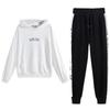 Costum Sport Casual de Toamnă pentru Femei, Set la Modă cu Hanorac Simplu, Larg, Subțietor, pentru Studente, Două Piese