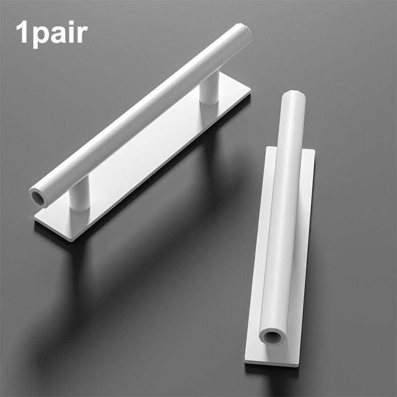 2Pcs Abs Door Handle Self-Adhesive Punch-Free Door Knob Wardrobe Cabinet Drawer Cupboard Handlebar Home Furniture Hardware