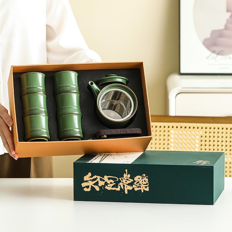Tea Ceremony Guanzhu Beam Pot Tea Set High-end Birthday Gifts for Elders, Leaders, Men and Women