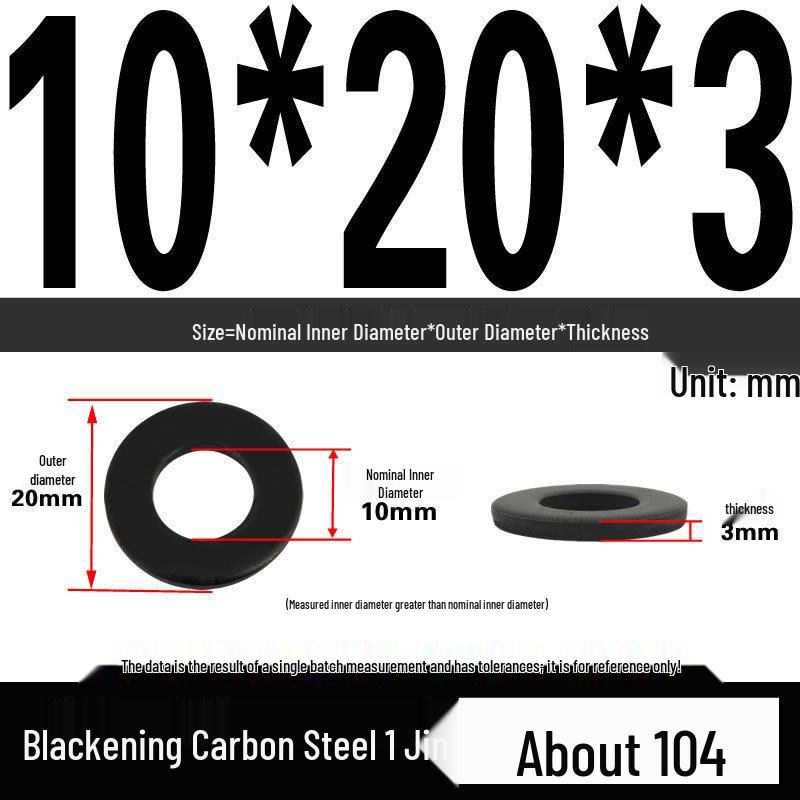 Blackened Thickened Oversized Metal Washer