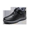 Winter Men's Cotton Shoes Leather Waterproof Snow Boots Velvet Warm Middle-aged and Elderly Dad Non-slip Soft-soled Outdoor Walking Shoes