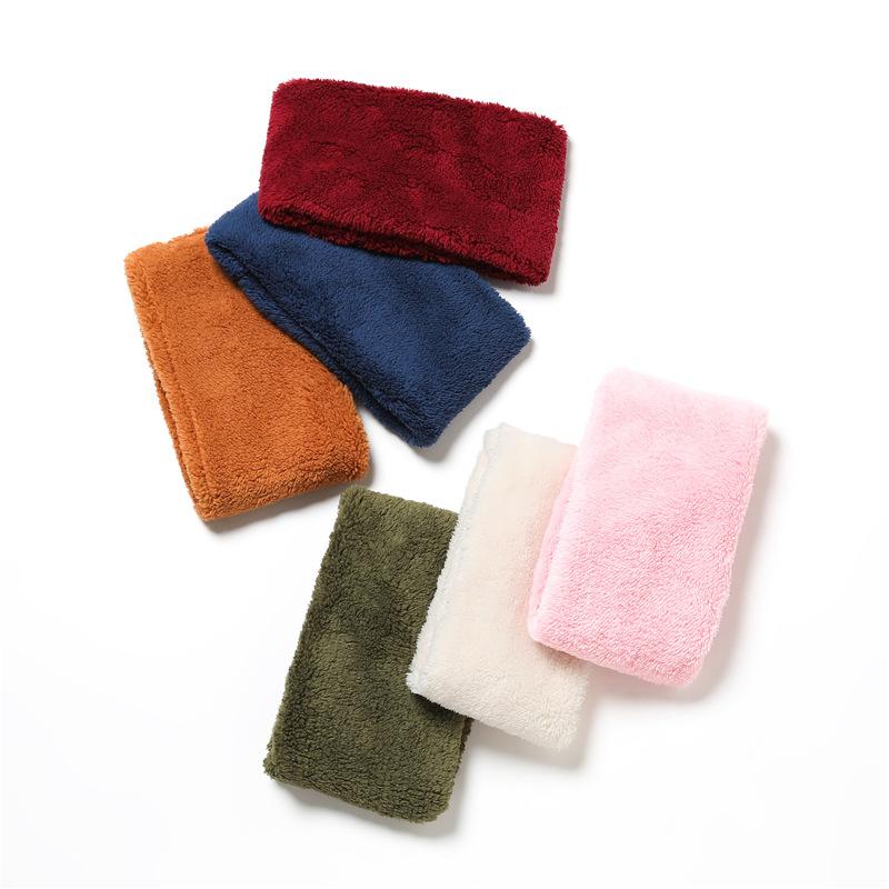 Varm halsvarmer for kvinner ensfarget korallfløyel skjerf vinter allsidig høy hals bomull myk berøring halsvarmer