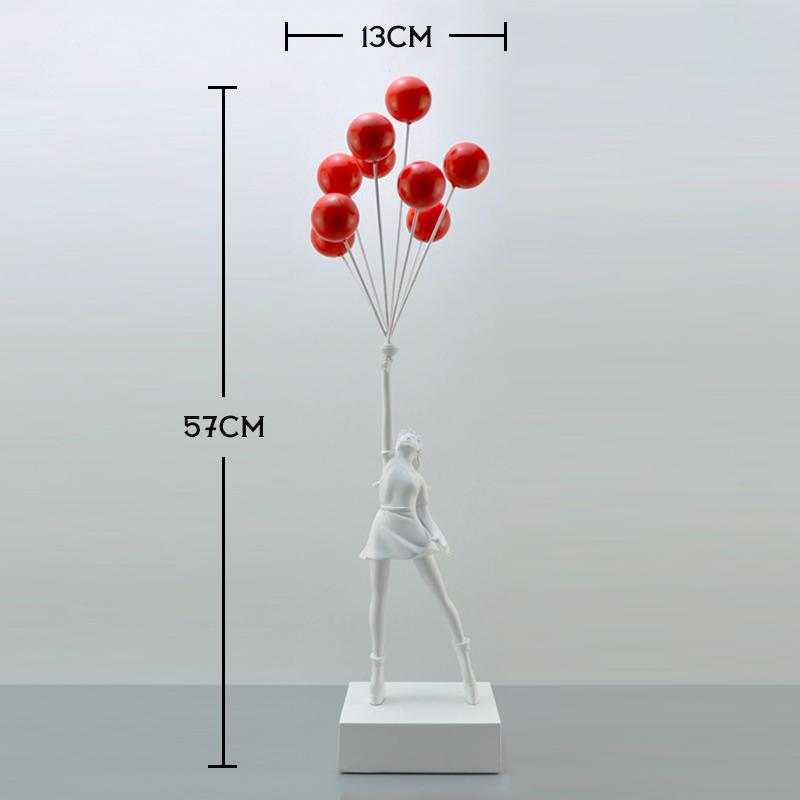 New Balloon Girl Resin Sculptures Figurines Banksy Flying Balloon Girl Statue Home Decoration Luxury Living Room Desk Decor Gift