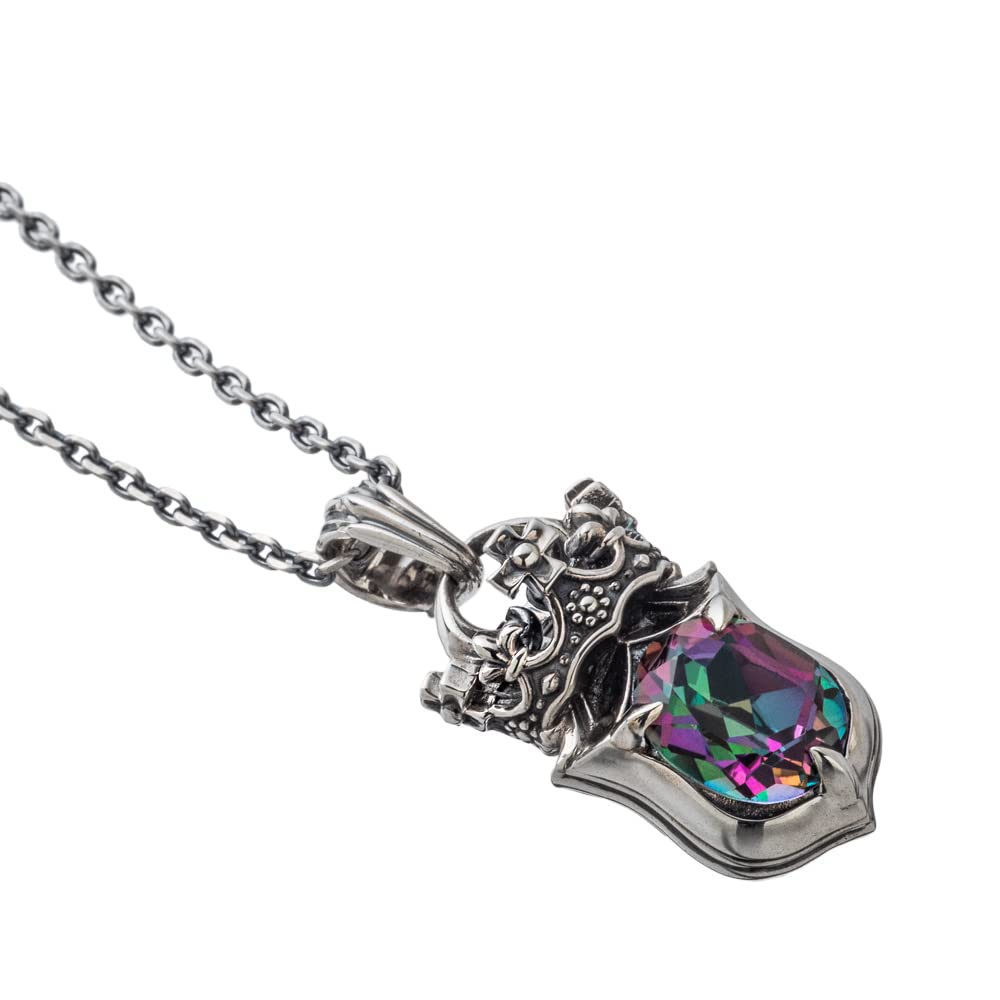 ARTEMISKINGS Crown Shield Pendant Mystic Quartz AKP0132 Silver Accessories Brand Jewelry Silver 925 [Artemis Kings] [Top Only] Men's