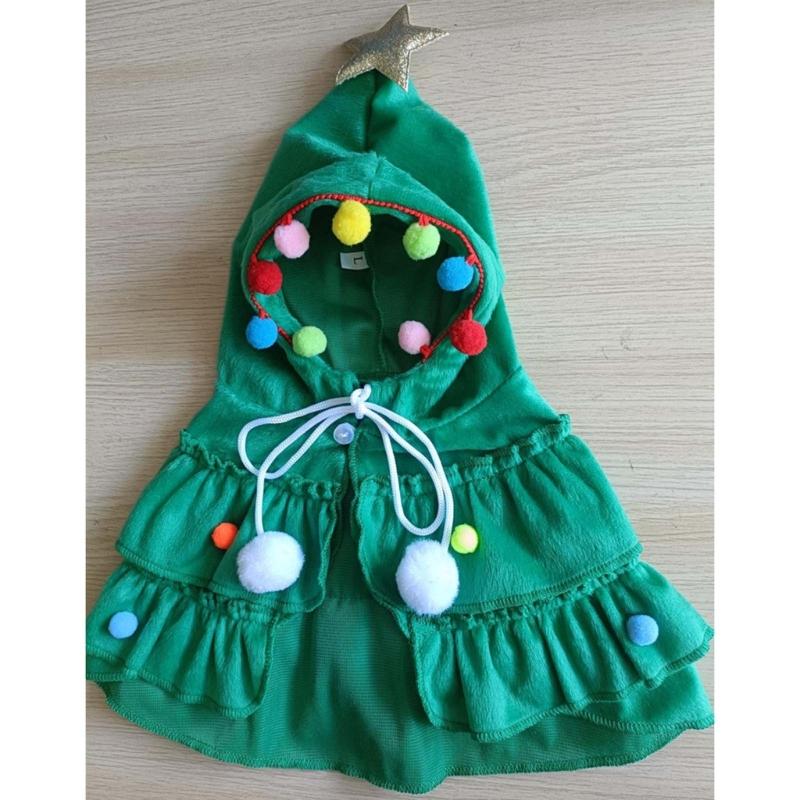 Cat Cloak Cape Christmas Tree for Small Medium Girl Dogs, Cat Wedding Costume Adjustable Cloak Cape