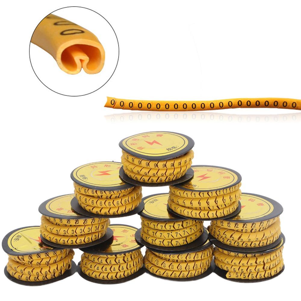 10PCS PVC Material Cable Identification Markers Wire Marking Sleeves Electrical Network Wiring
