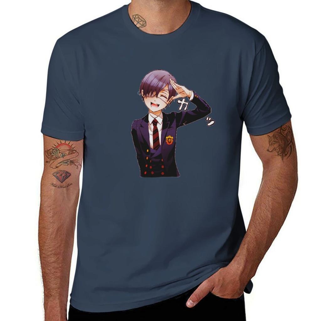 Black Butler Himmel T-Shirt Urlaubs All-Match T-Shirt