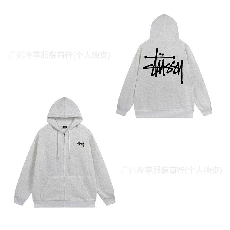 Unisex Mikina s kapucí na zip s fleecovou podšívkou a potiskem písmen Volný střih Bavlna Dlouhý rukáv Pánská Dámská