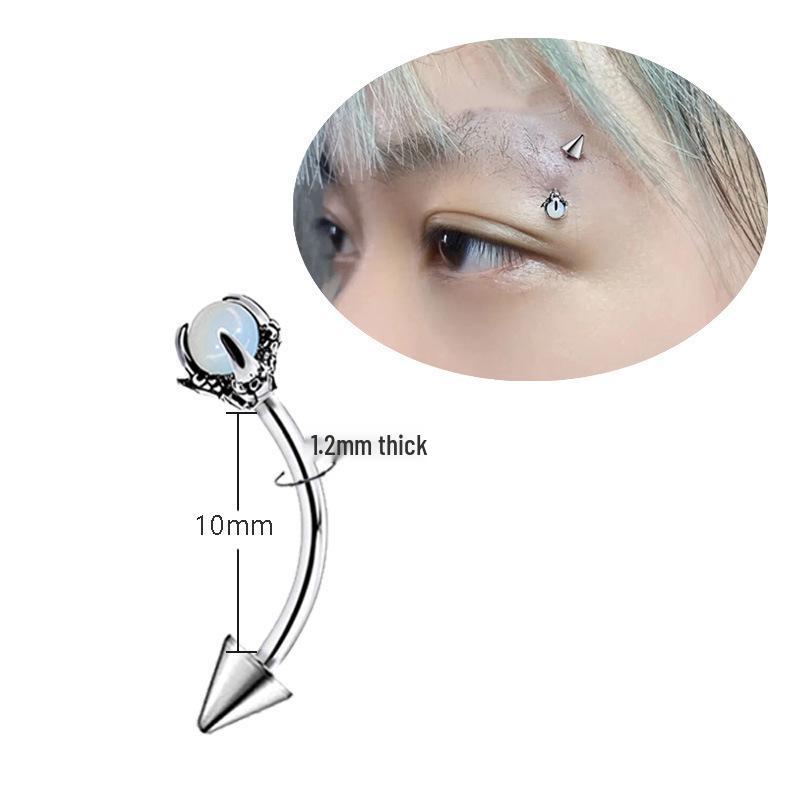 

Outer Titanium Steel Spiral Claw Tip C-Shaped Horseshoe Ring - Punk Cool Ear & Lip Stud